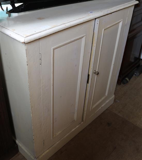 Pine white painted two door cupboard